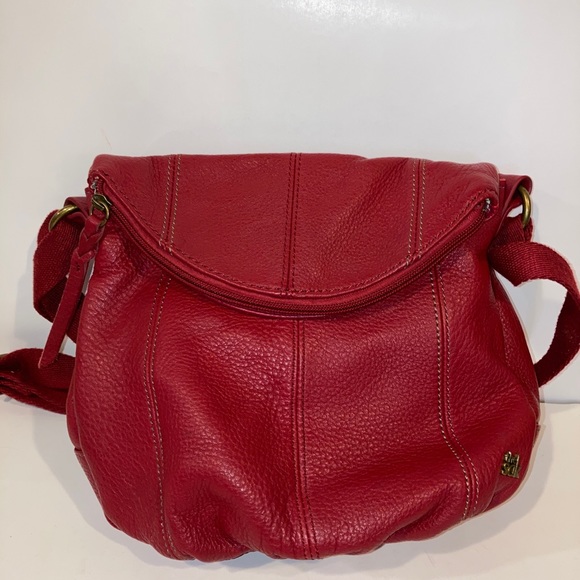 The Sak Deena Red Flap Pebbled Leather Crossbody Bag - Picture 5 of 16